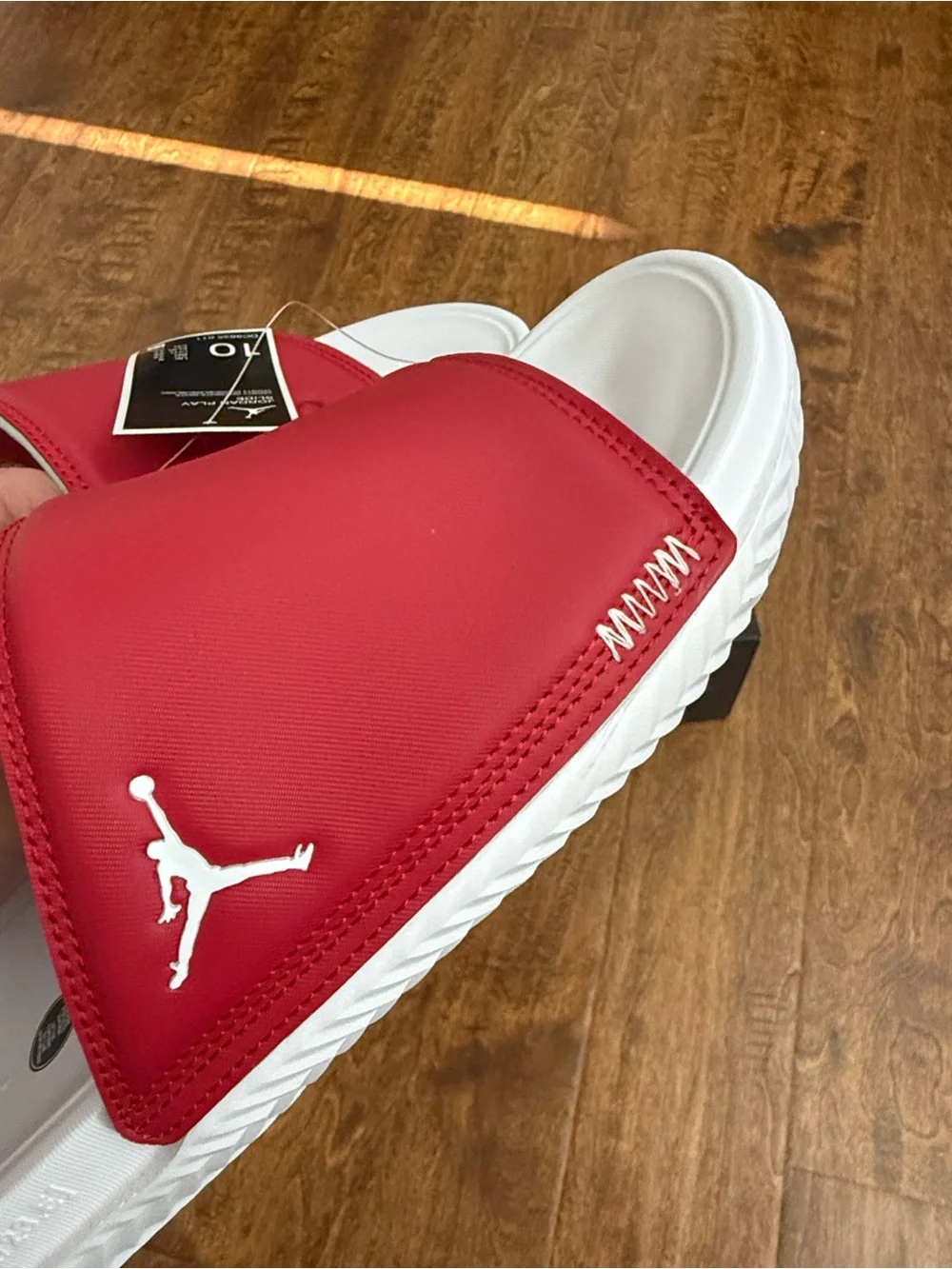 Jordan Play Slide Sandals in Red and White - Men’s Slide